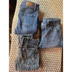 Girl's Blue Denim Jeans Size 8 Slim Fit 3 Pieces Wrangler, Gogo Girl, Cat&Jack